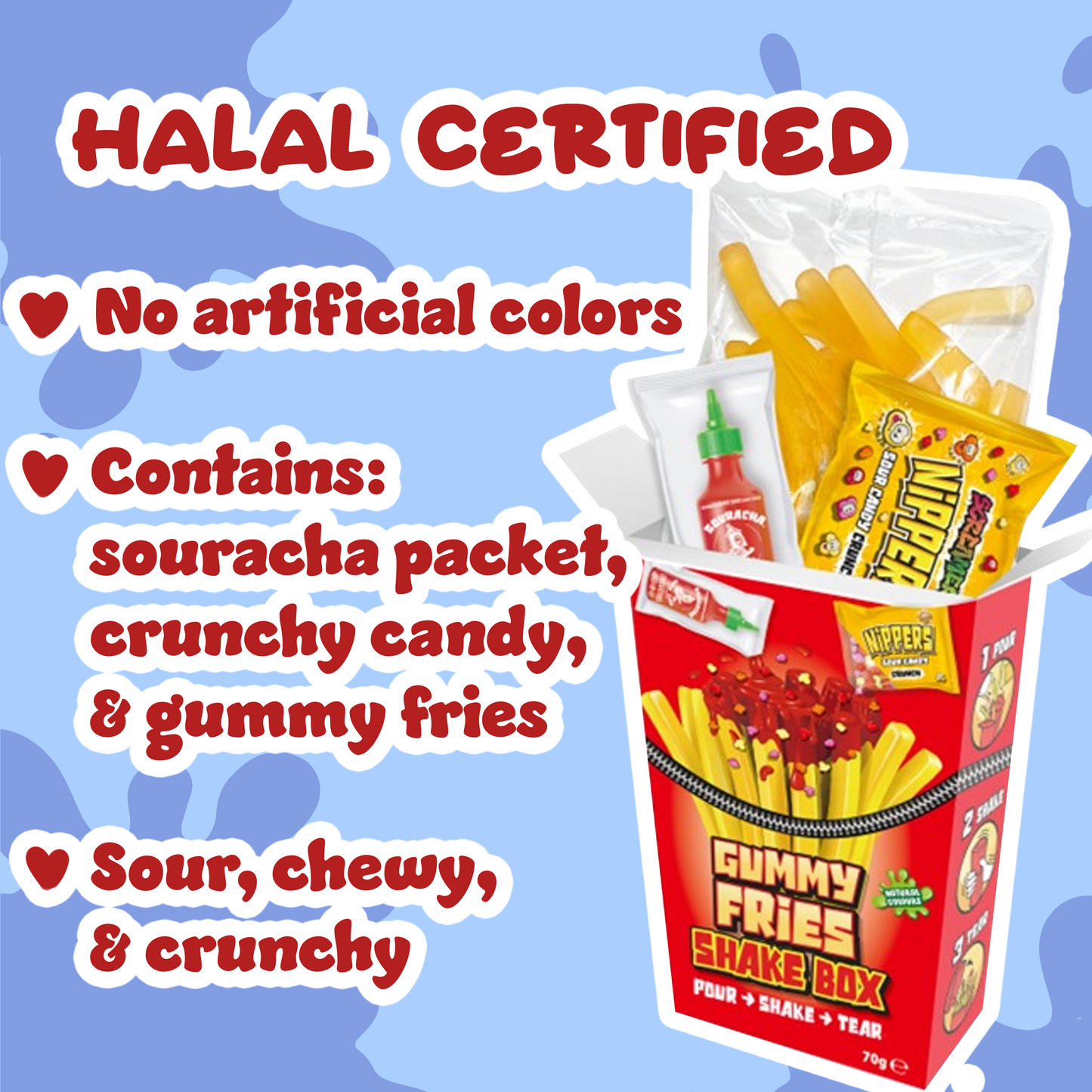Halal Gummy Fries Shake Box