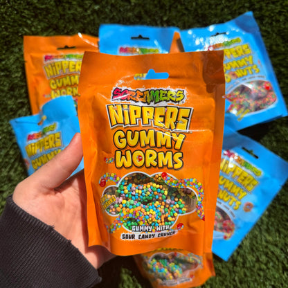 Halal Gummy Worms with Crunchy Candy