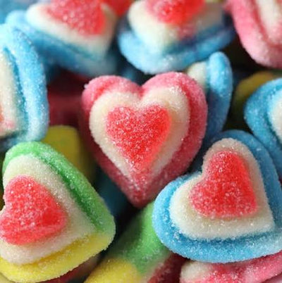 Halal Assorted Fizzy Triple Heart Gummies