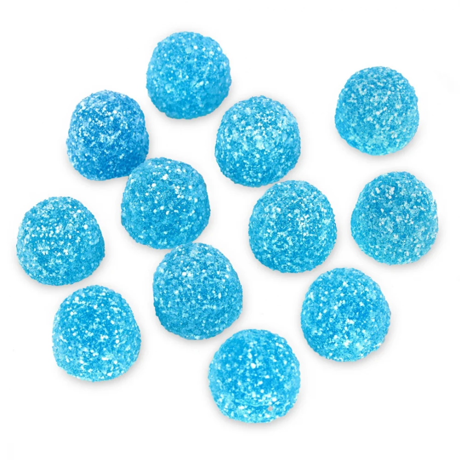 Kosher Sour Blue Drop Button Gummies