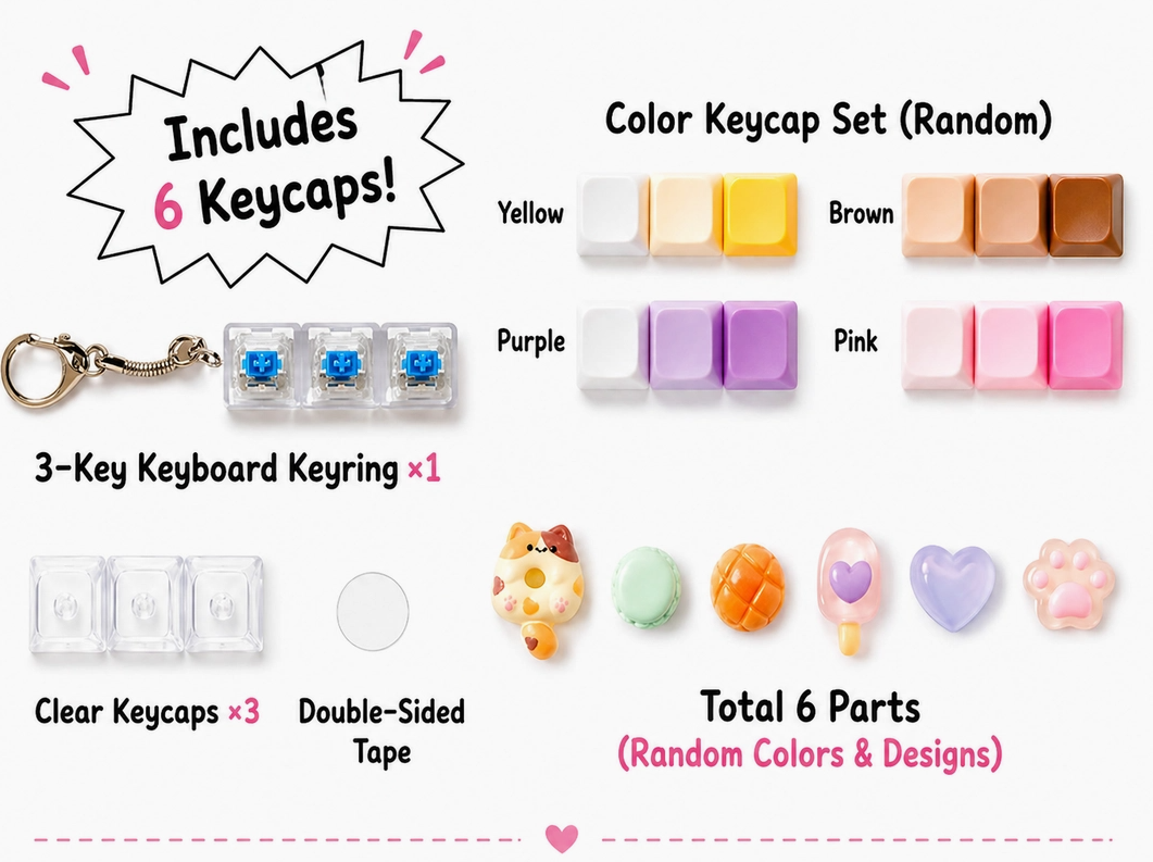 DIY Keyboard Keychain Clicker Fidget Kit