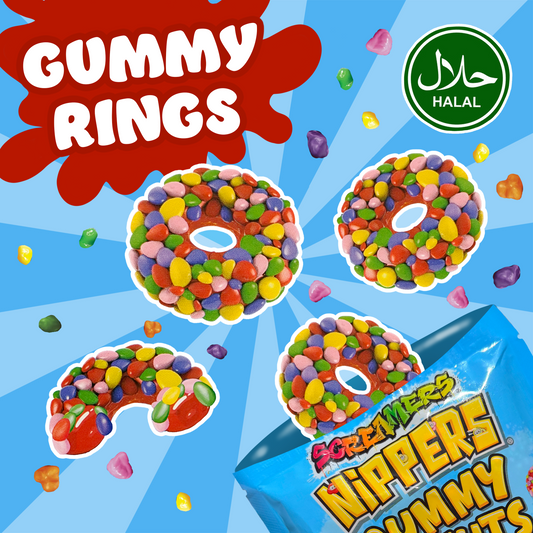 Halal Gummy Rings with Crunchy Candy