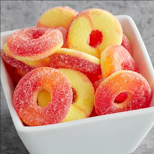 Halal Sour Gummy Peach Rings