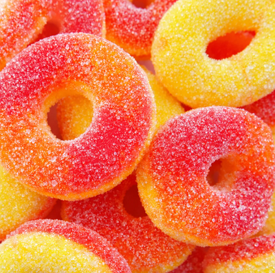 Halal Sour Gummy Peach Rings