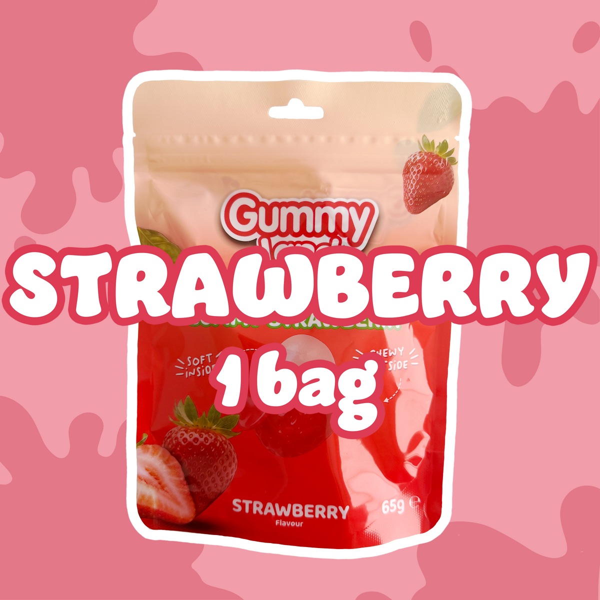 Halal Peelable Gummy Candy – Peach, Lychee & Mango (65 g)