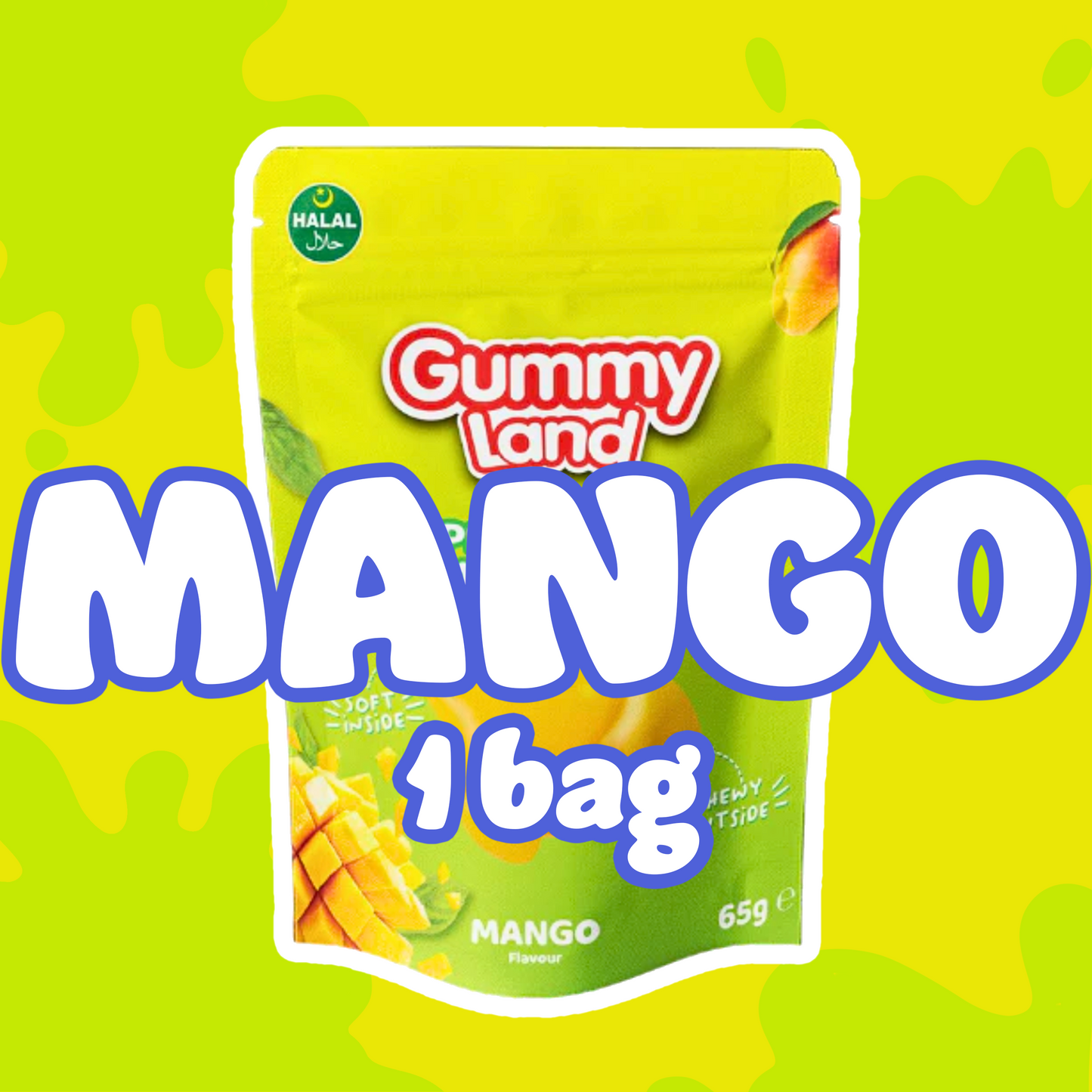 Halal Peelable Gummy Candy – Peach, Lychee & Mango (65 g)
