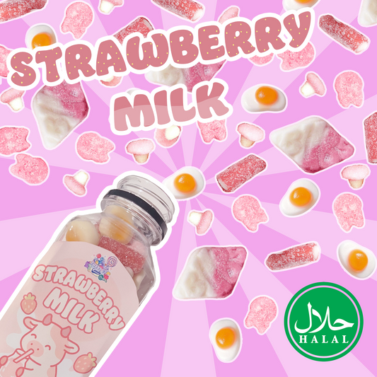 Halal Strawberry Milk Gummy Mix - 7 OZ Bottle