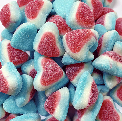 Halal Blue Fizzy Triple Heart Gummies