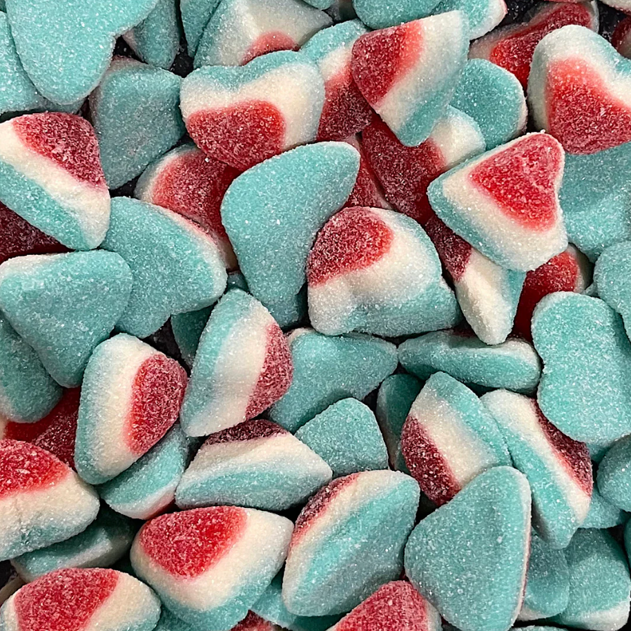 Halal Blue Fizzy Triple Heart Gummies