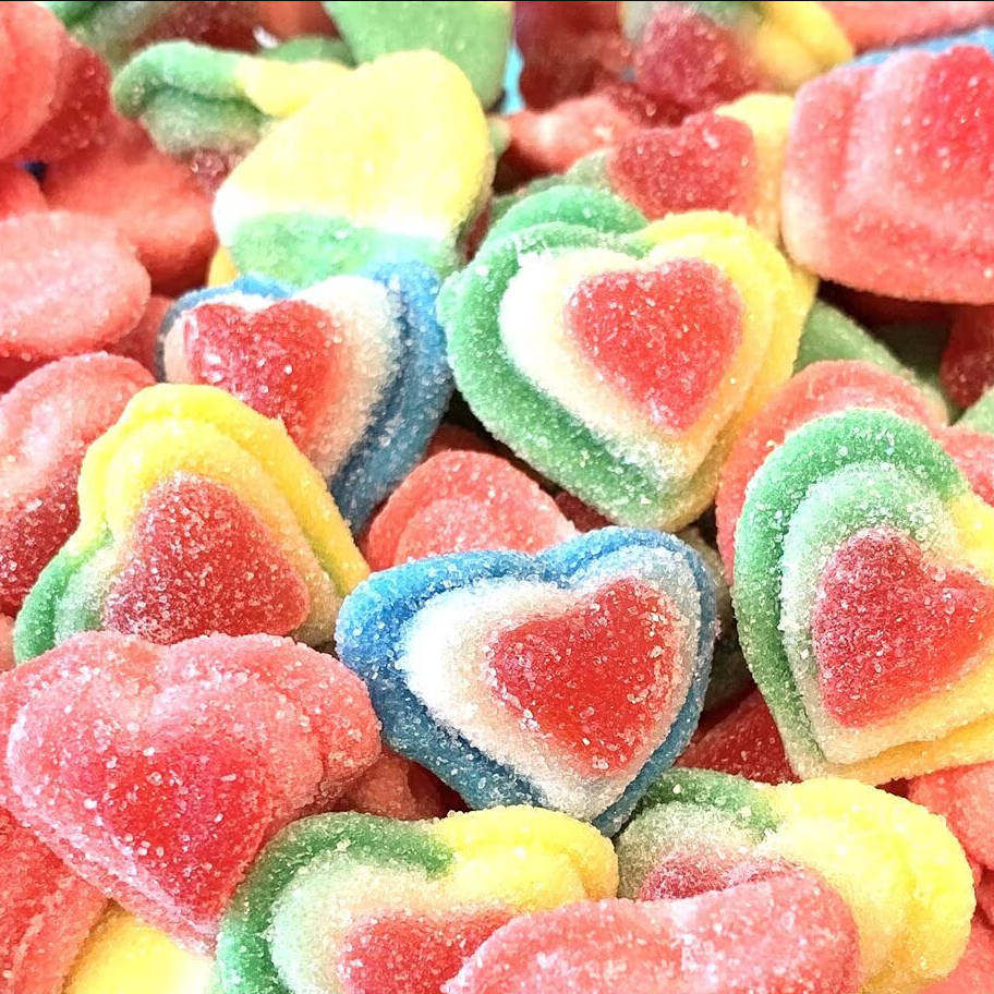 Halal Assorted Fizzy Triple Heart Gummies